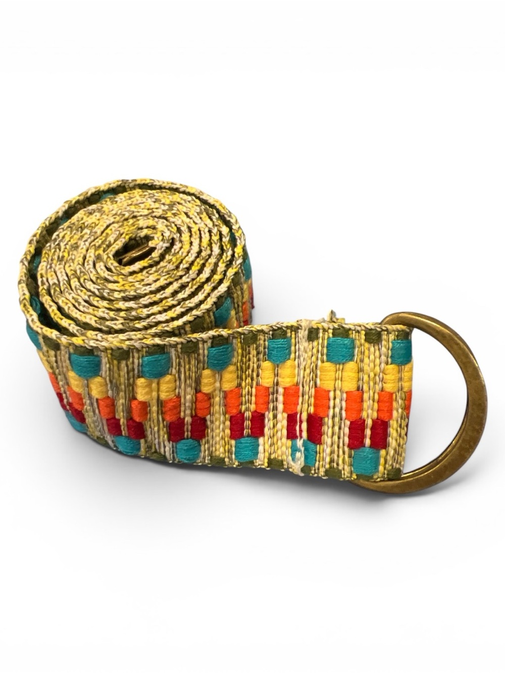 Z Colorful Woven Belt with Geometric Embroidery 36"